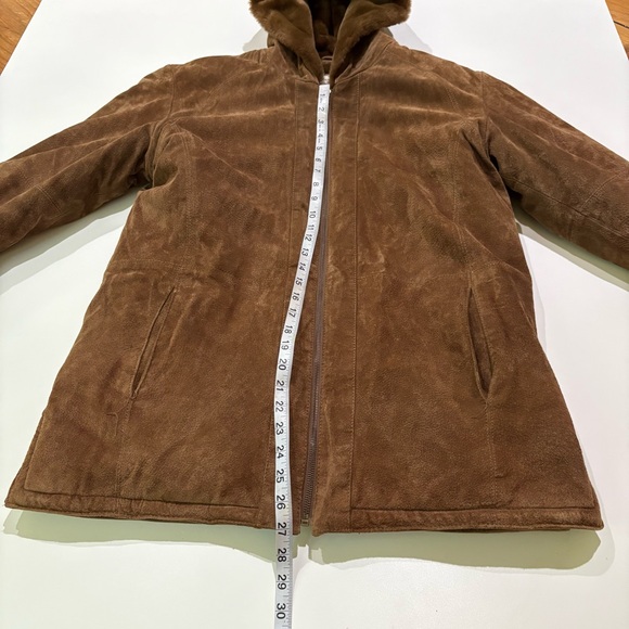 St. John's Bay Women’s Vintage Washable Suede Coat Faux Fur Lined Coat - Picture 11 of 14